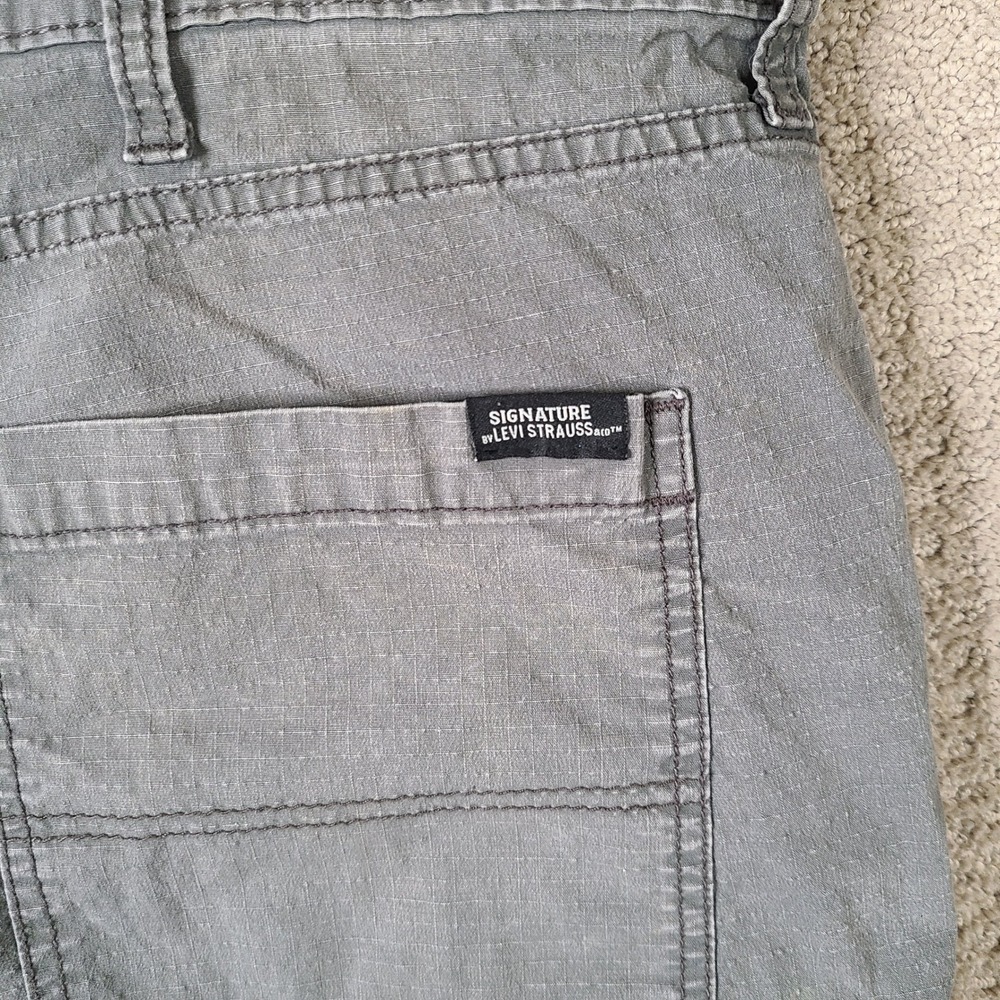 Levis Shorts Mens 44 Gray Cargo Ripstop‎ Signature Gold Cotton Blend Casual - Picture 4 of 11
